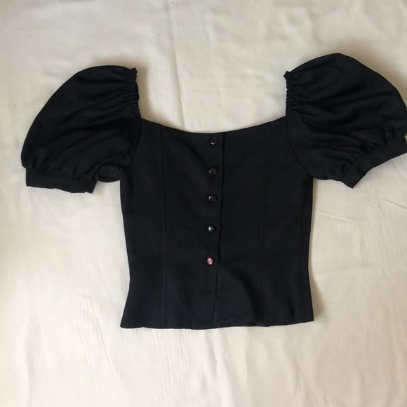 Vintage Carré Paris Black Boned Off the Shoulder Top - Picture 13 of 16